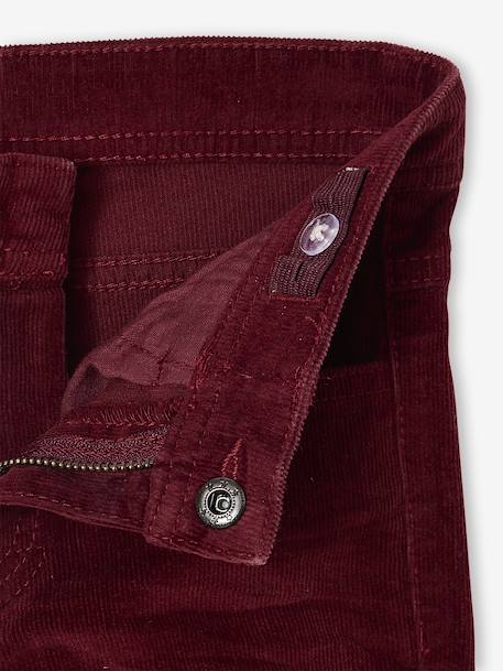 Pantalon slim velours garçon bordeaux+CAMEL 8 - vertbaudet enfant 