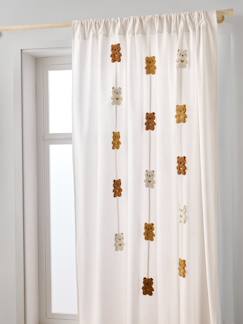 Linge de maison et décoration-Rideau tamisant guirlande OURSON