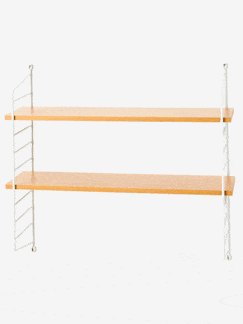 Chambre et rangement-Rangement-Bibliothèque, étagère-Etagère murale filaire en métal,  étagère effet bois