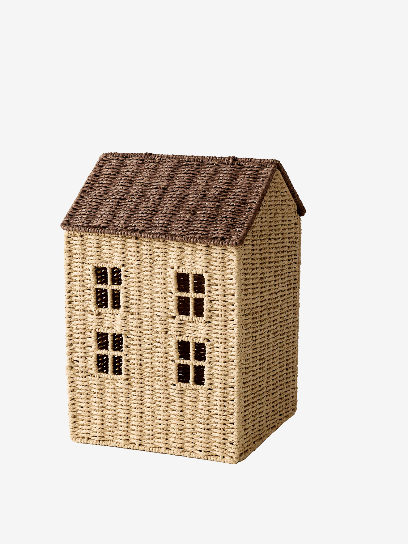 Panier Maison en corde de papier beige