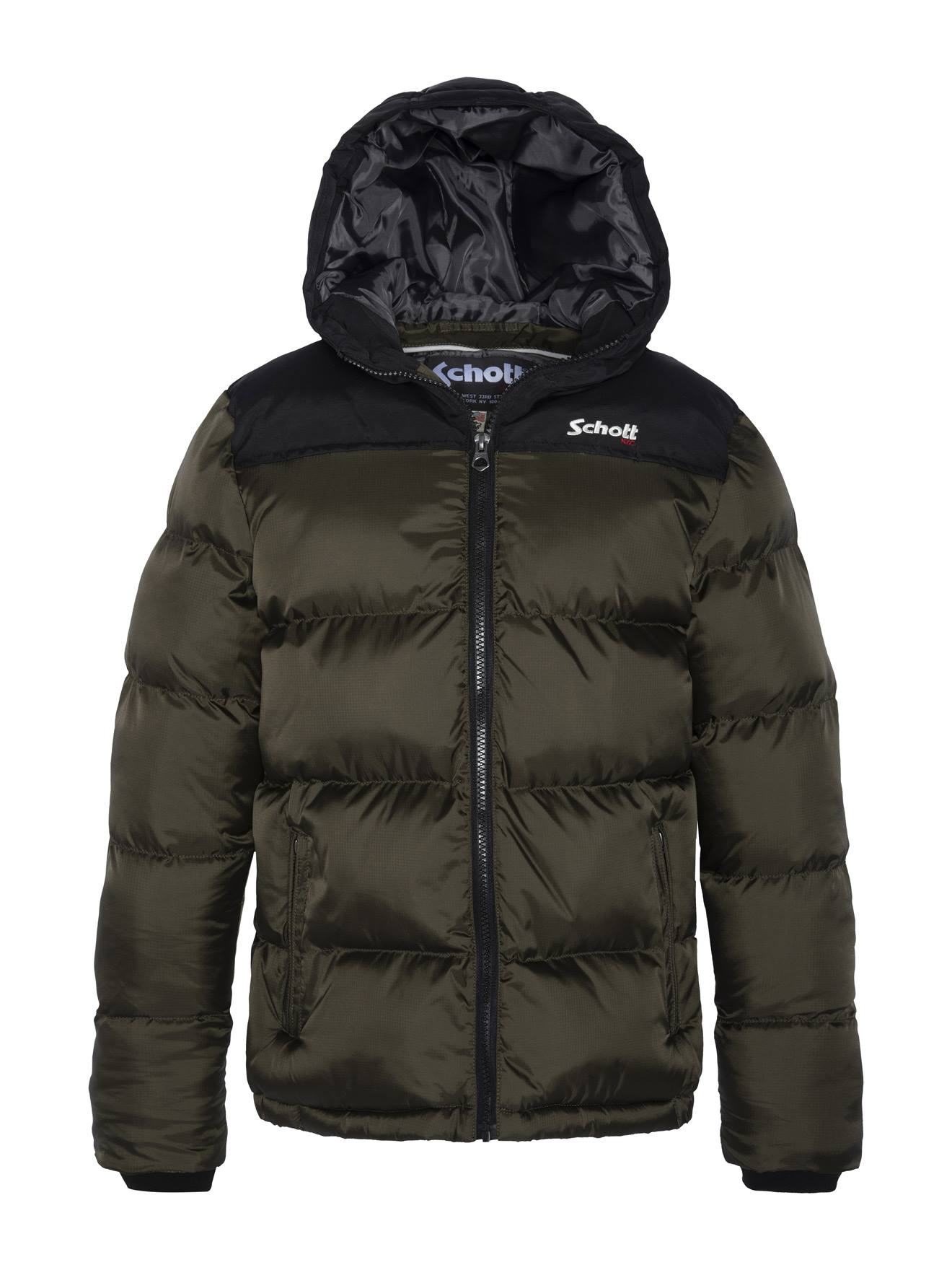 Doudoune Garçon À Capuche Kaki