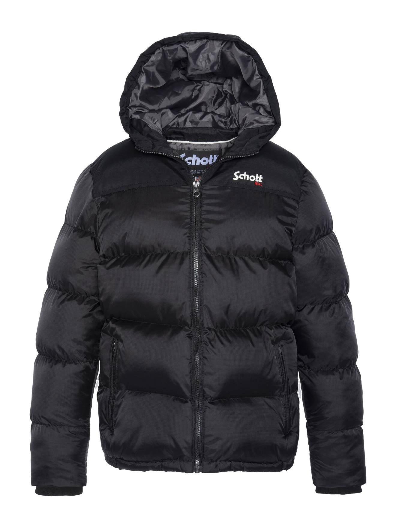 Doudoune Garçon À Capuche Noir