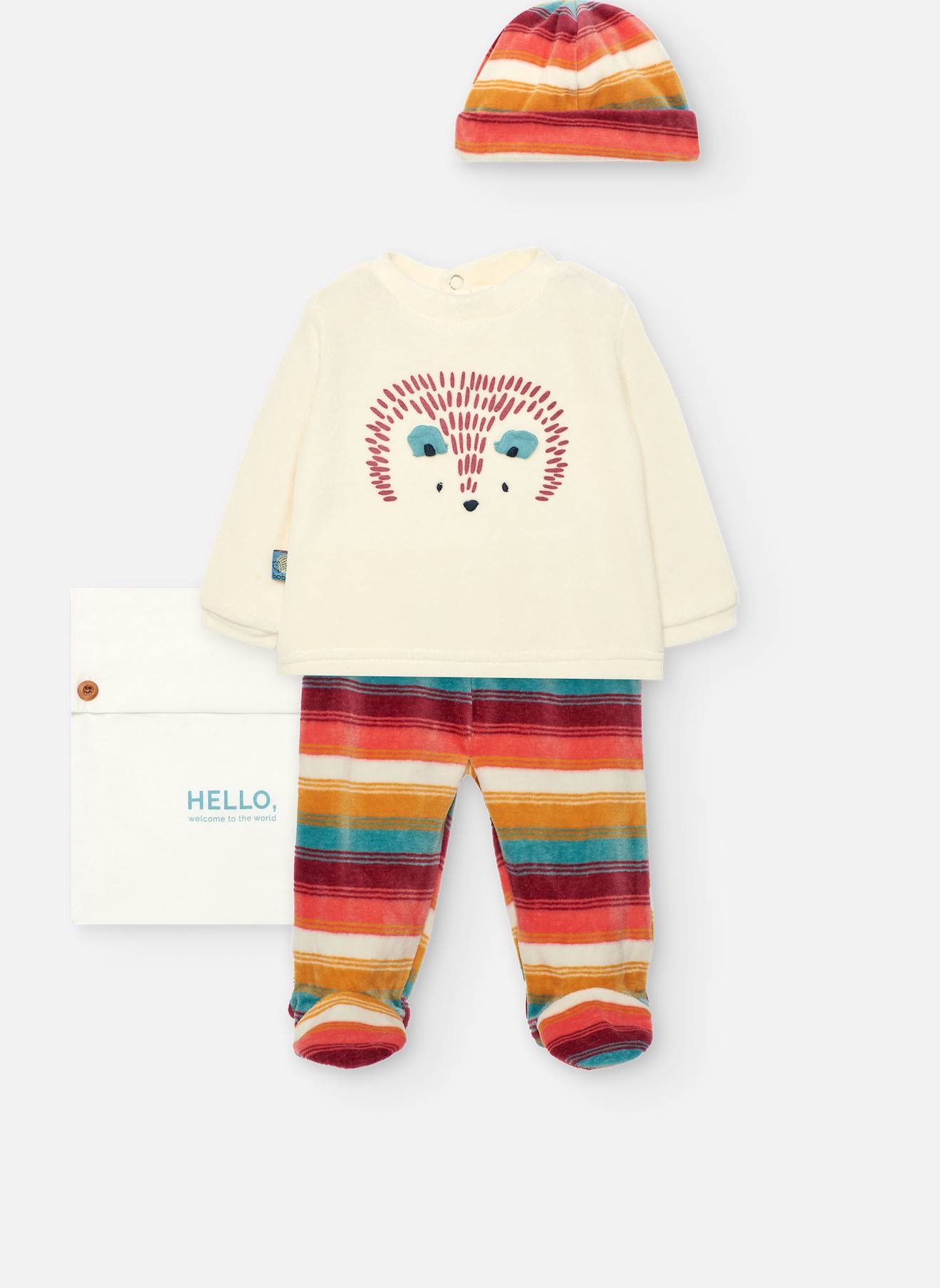 Ensemble De Bébé En Maille À Motif Animal Et À Rayures Multicolore