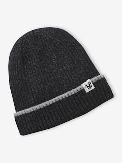 -Bonnet garçon en maille côtelée