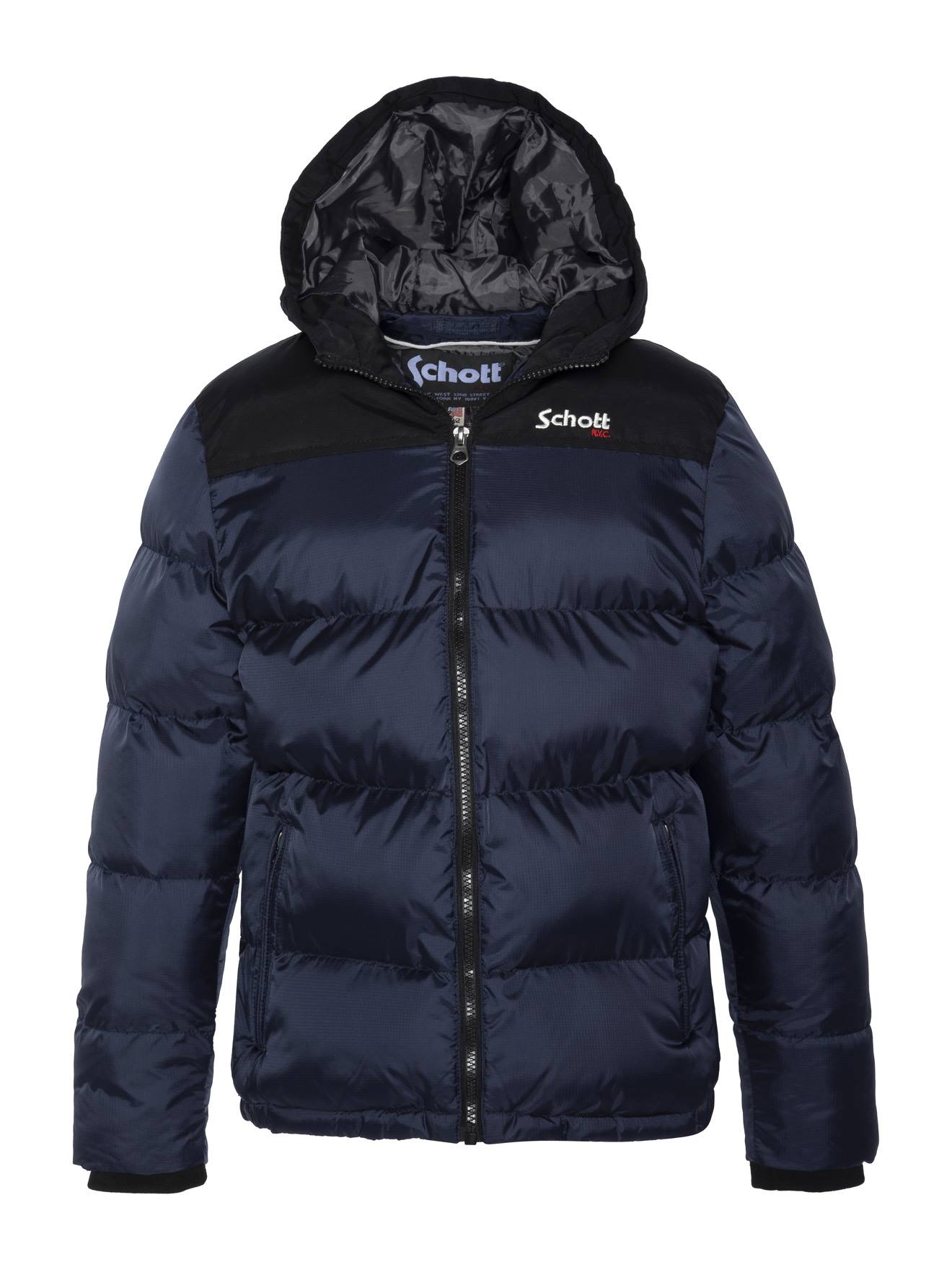 Doudoune À Capuche Bleu Marine