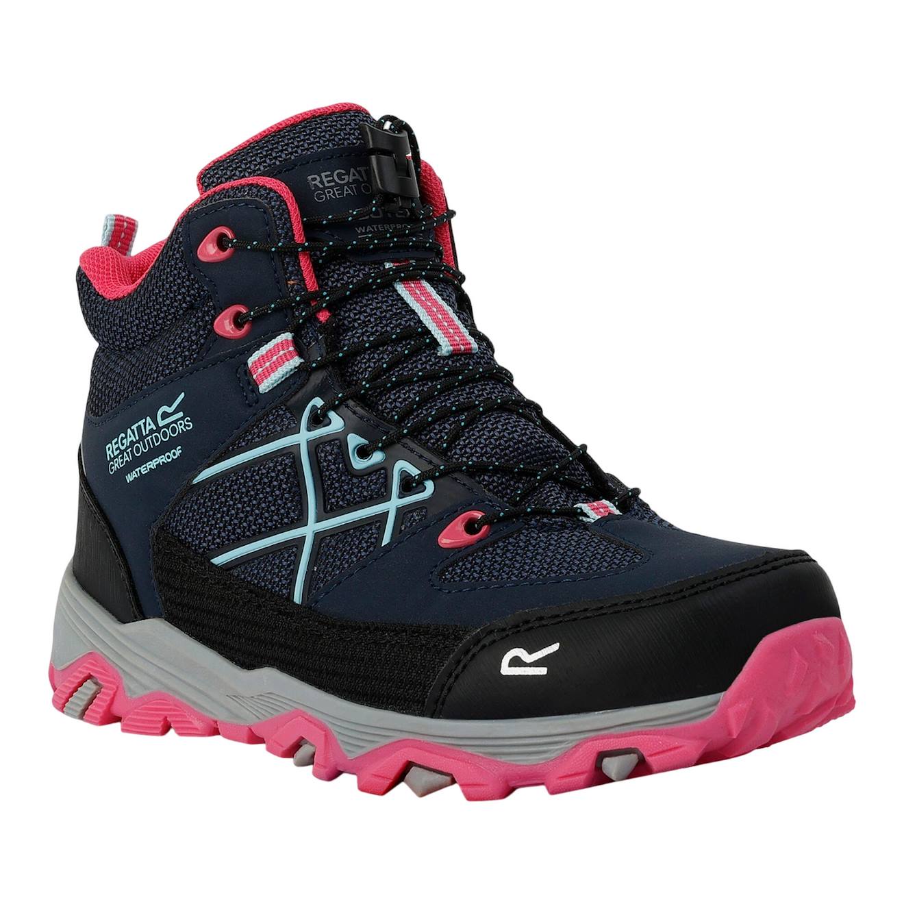 Bottines De Marche Synthétique Samaris Iii Bleu Marine / Rose Fluo