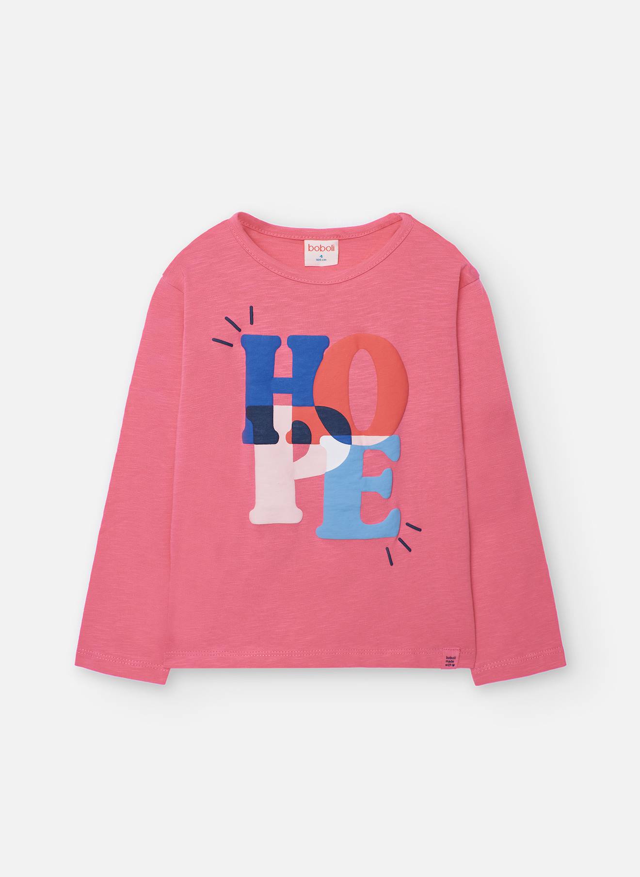 T-shirt Fille En Maille Imprimé Rose