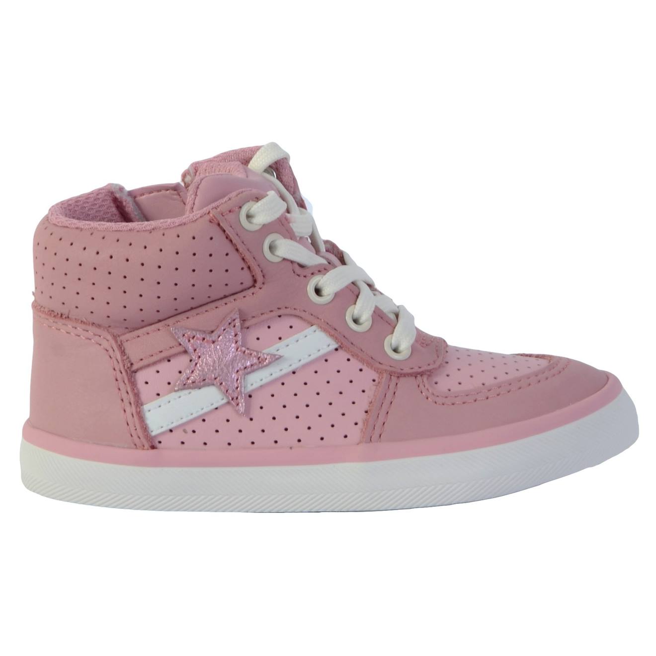 Baskets Basses À Lacets Velours Rose