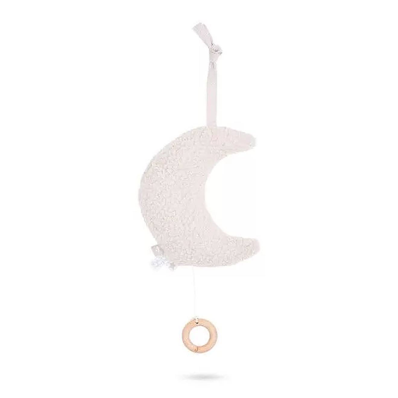 Coussin Musical À Suspendre Lune Nougat Blanc Crème