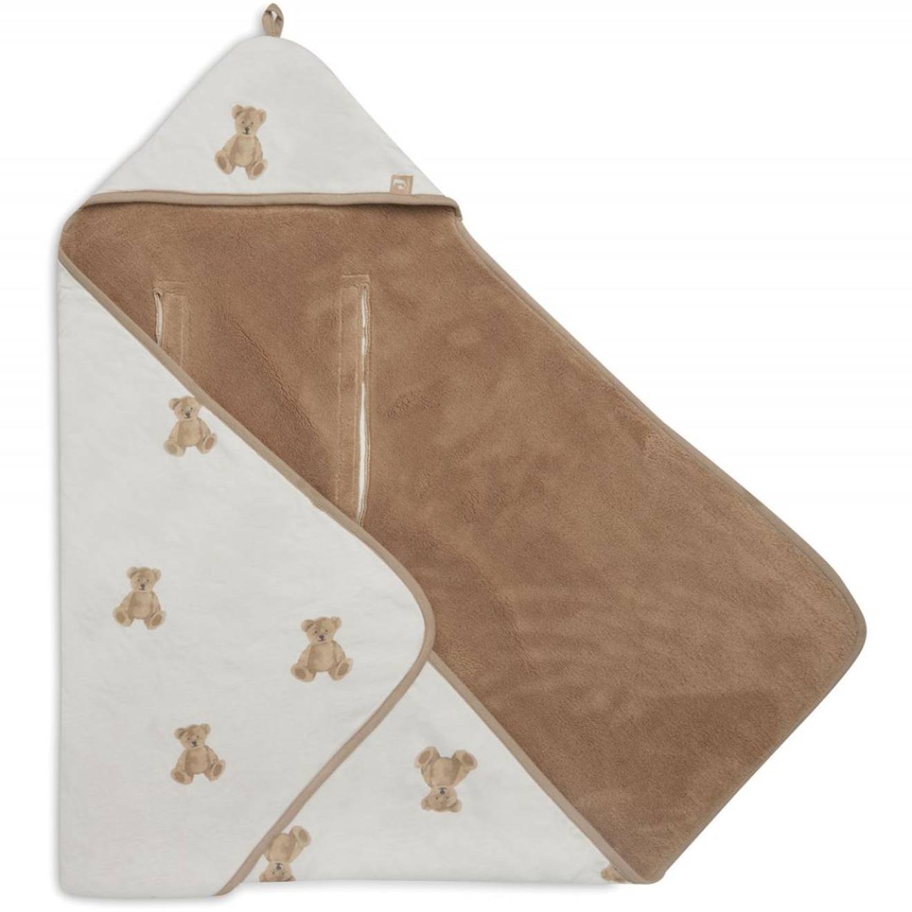 Couverture Nomade Teddy Bear Blanc, Marron Clair