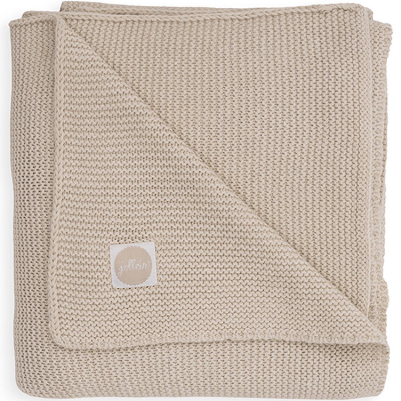 Couverture Bébé En Coton Basic Knit Nougat (75 X 100 Cm) Beige
