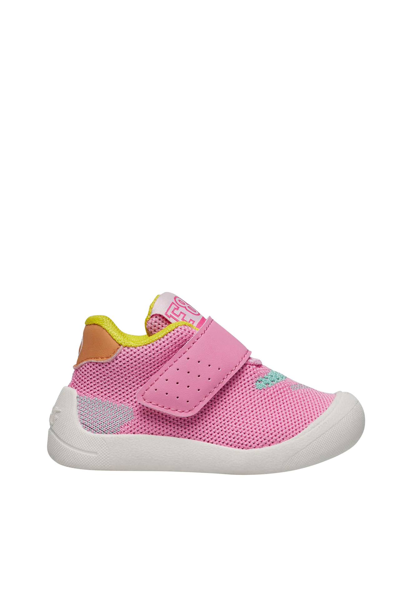 Chaussures Premiers Pas En Similicuir Et Tissu Free Vl. Blanc-rose
