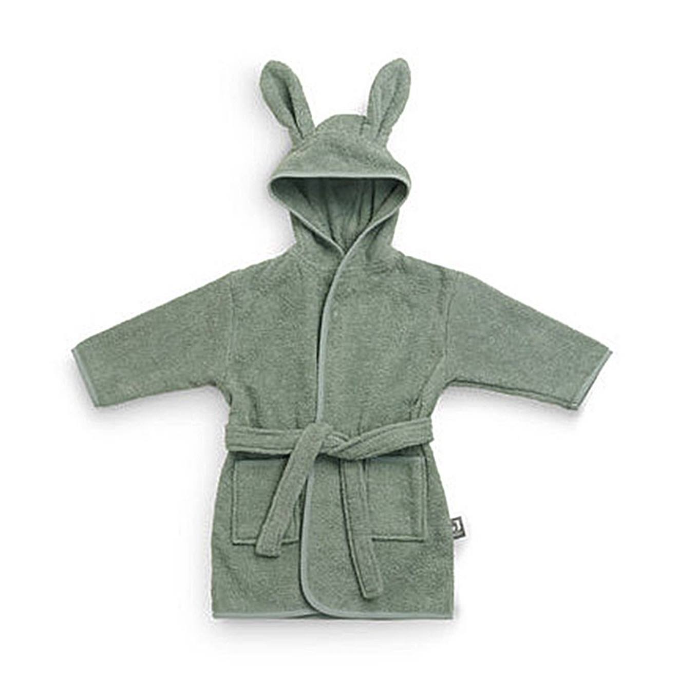 Peignoir enfant en coton vert d'eau