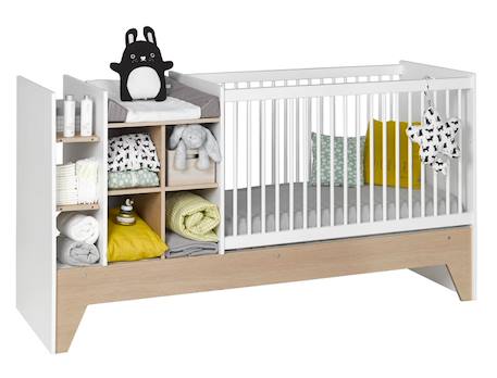 Chambrekids - Lit Bébé Évolutif Combiné Ecrin Blanc & Bois