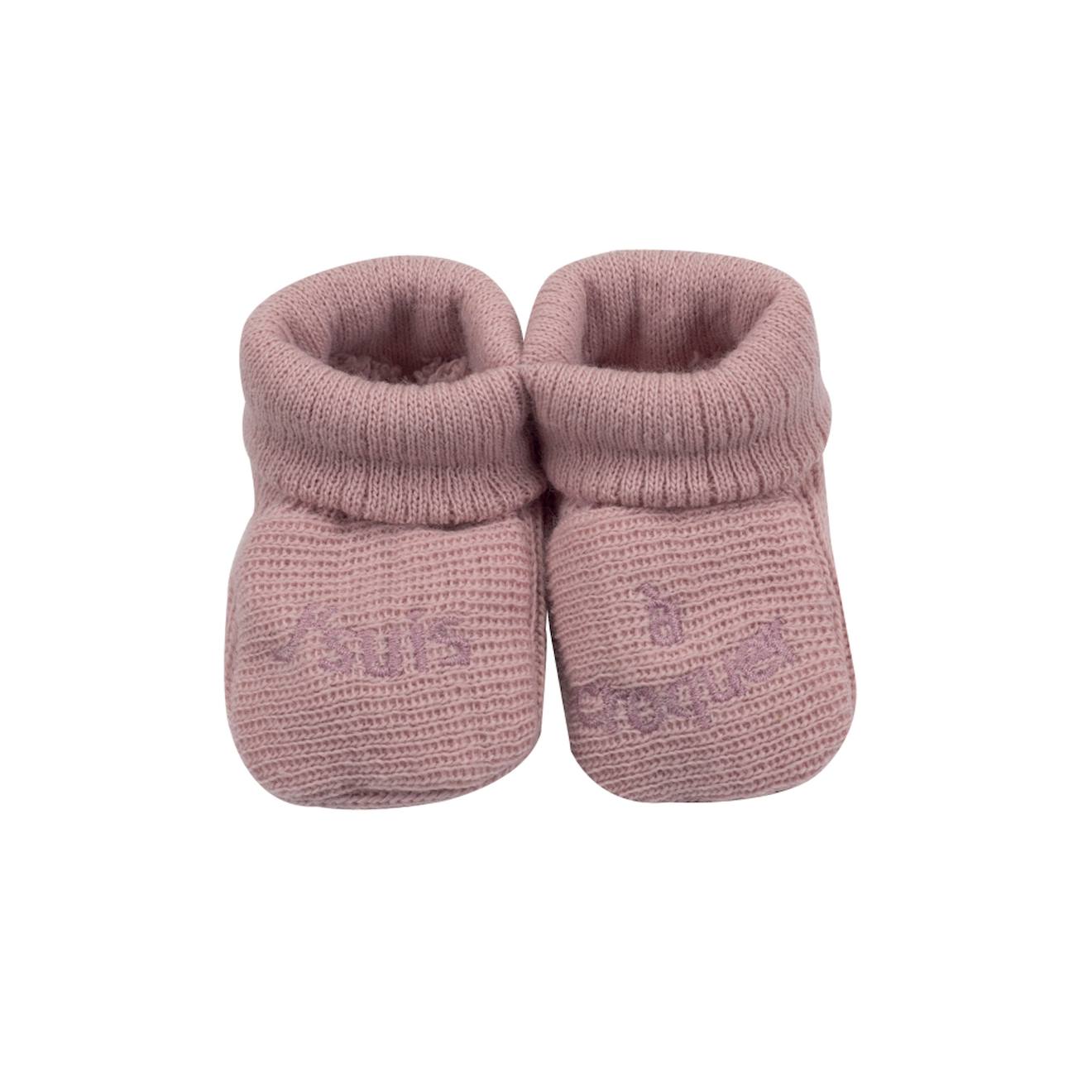 Chausson Bébé Avec Broderie Rose