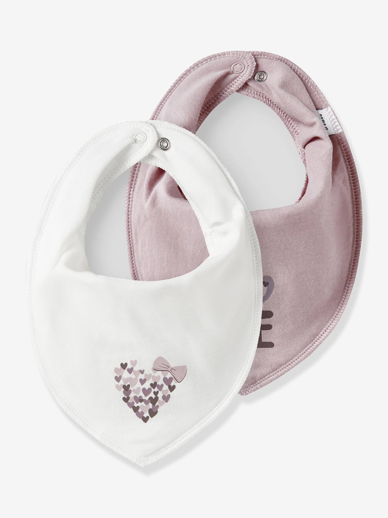 Lot de 2 bavoirs à bouton-pression bébé NAME IT pivoine
