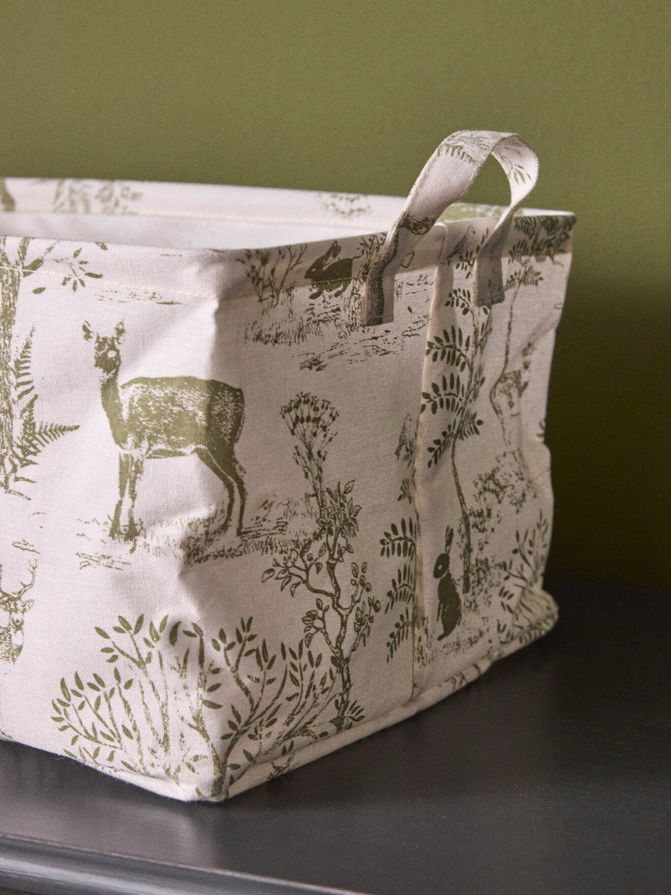 Bac De Rangement Rectangle Esprit Toile De Jouy Vert (Cyrillus) - Image 2