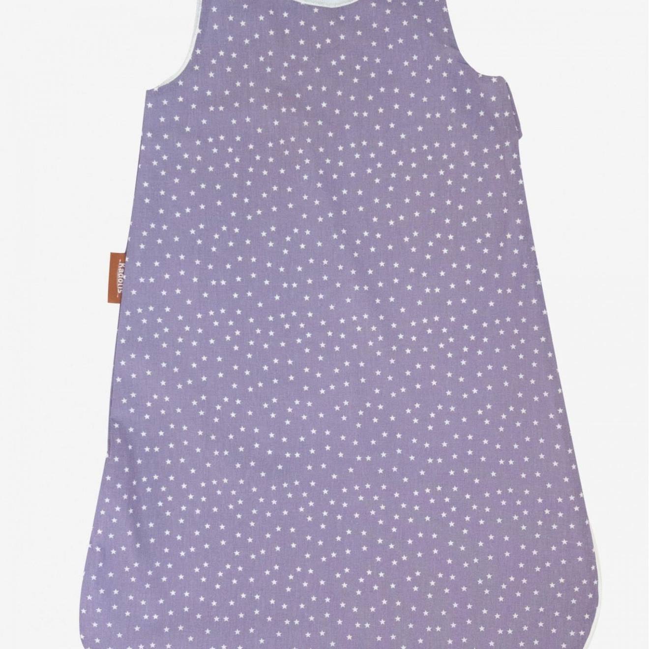 Gigoteuse Coton Bio Motifs Étoiles - Hiver Mauve