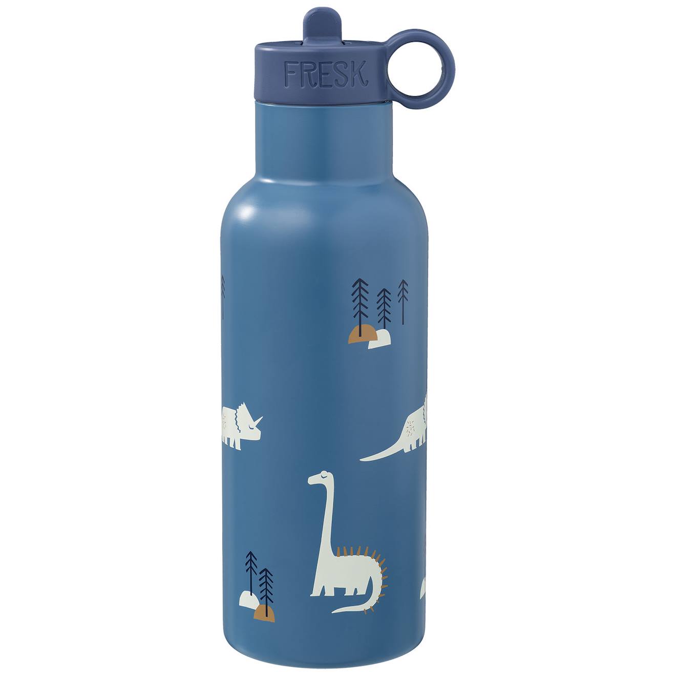 Gourde Isotherme Bleu, Blanc, Marron