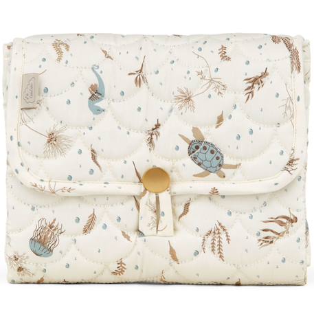 Tapis à langer de voyage sea garden Bleu, marron, écru 1 - vertbaudet enfant 
