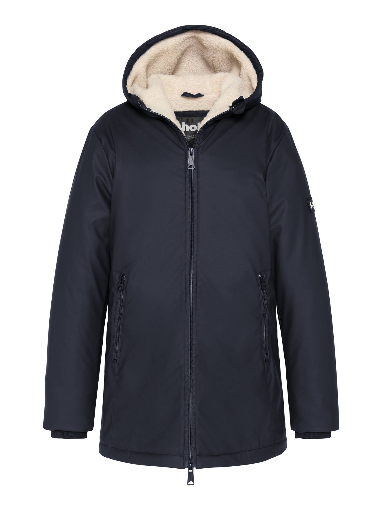 Parka À Capuche Doublée Sherpa Marine