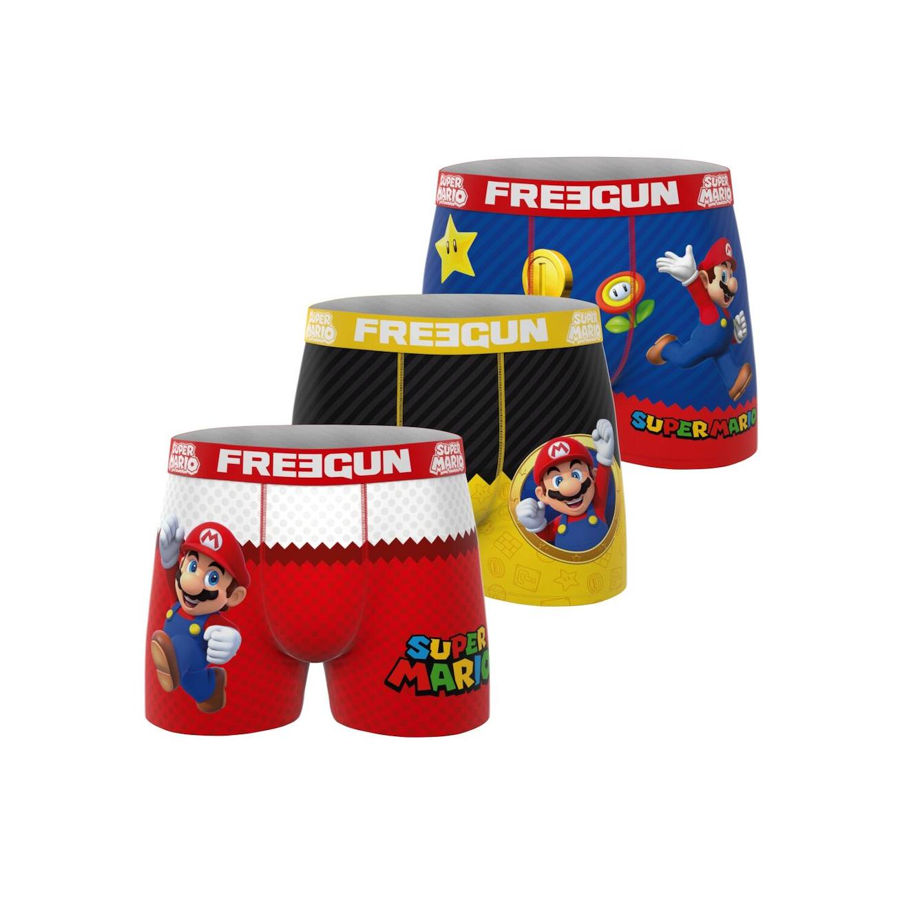 Lot De 3 Boxers Super Mario Bros Jaune/rouge/blanc
