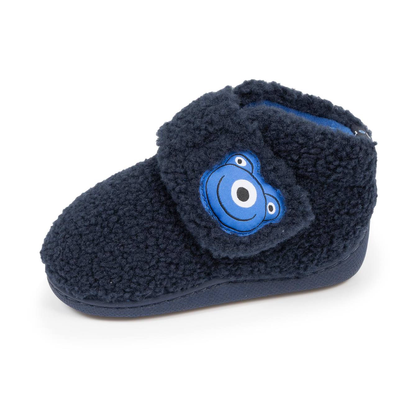 Chaussons Bottillons À Fermeture À Scratch, Bon Maintien Du Pied, Semelle Antidérapante Marine