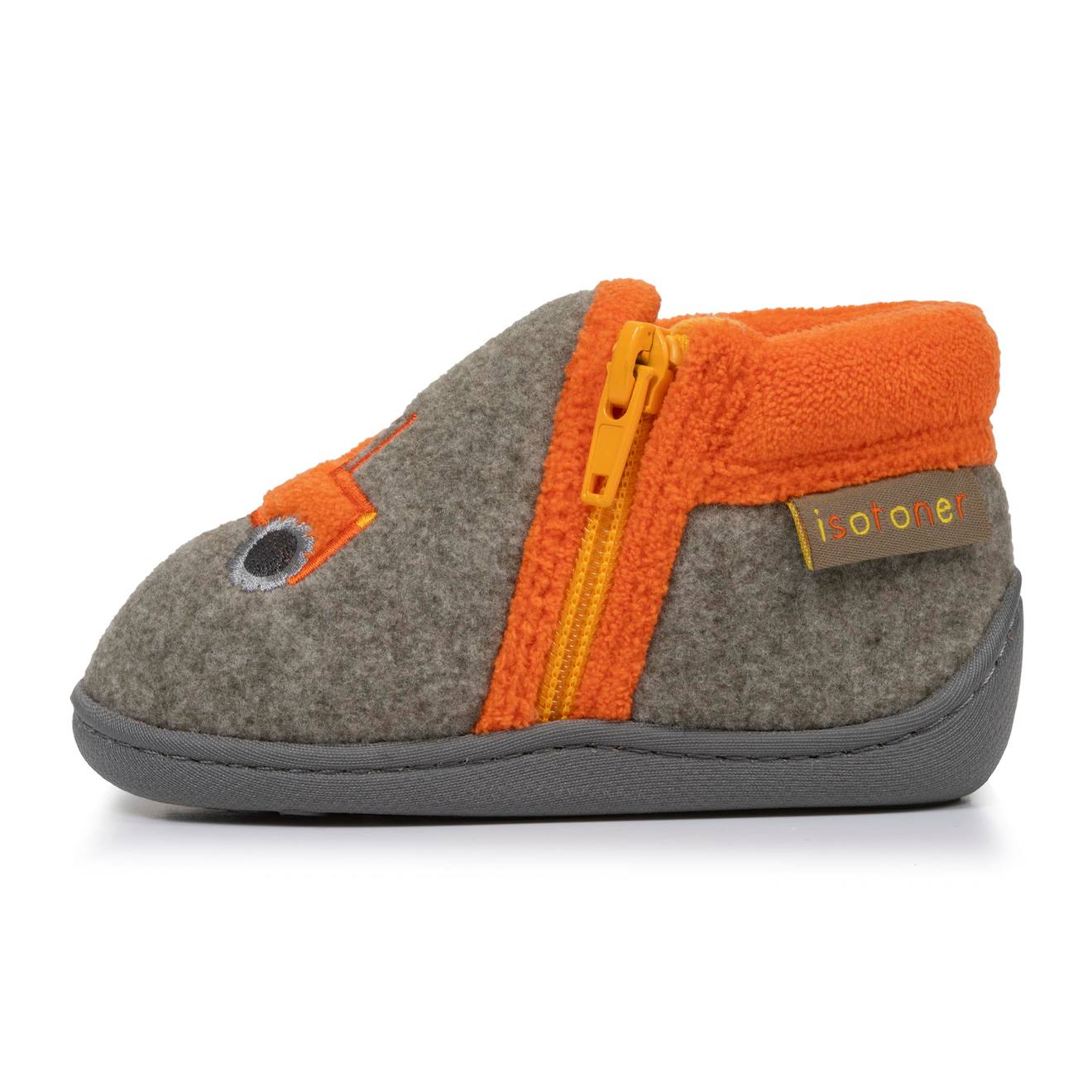 Chaussons Bottillons Bébé Garçon Avec Zip - Semelle Antidérapante - Polaire Kaki Chiné - Taille 26 - Lavable Machine - 7