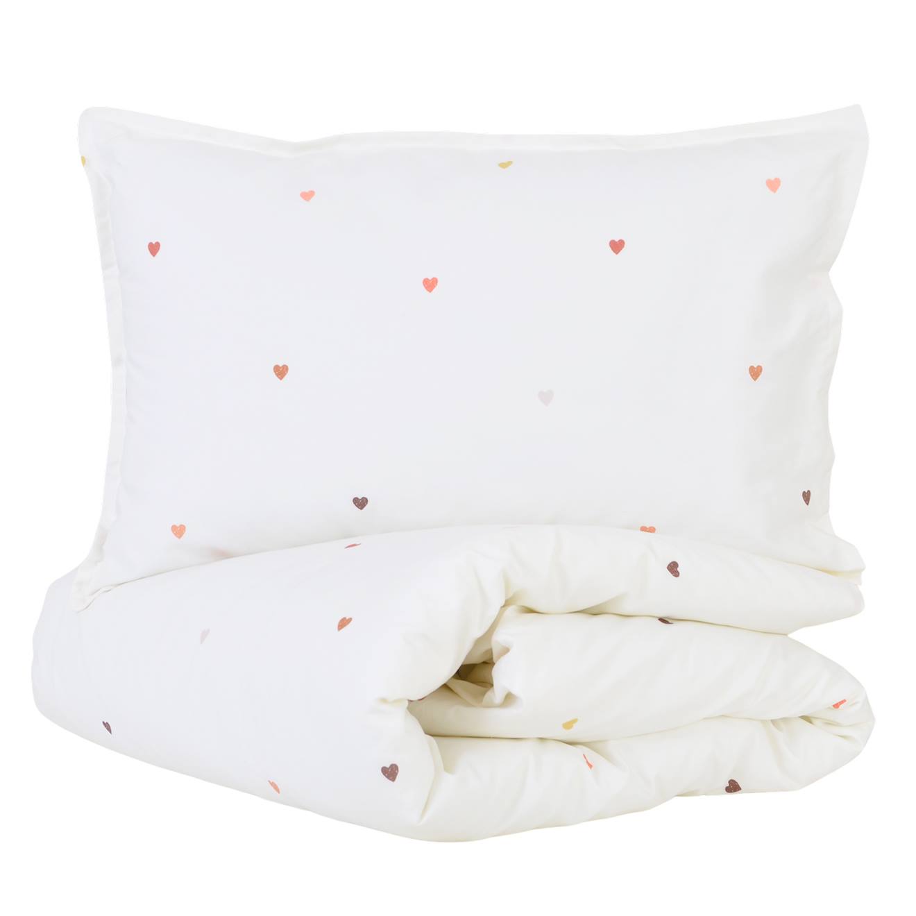 Parure De Lit Percale Coton Bio Petits Cœurs