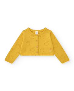 Gilet en tricot pour fille avec motif ajouré de pommes  - vertbaudet enfant