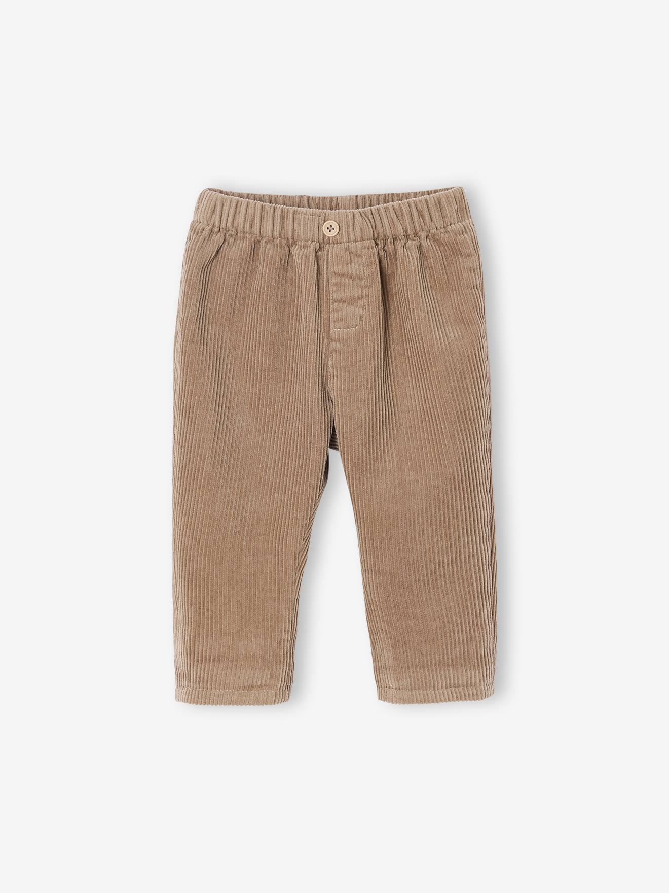 Pantalon naissance en velours beige