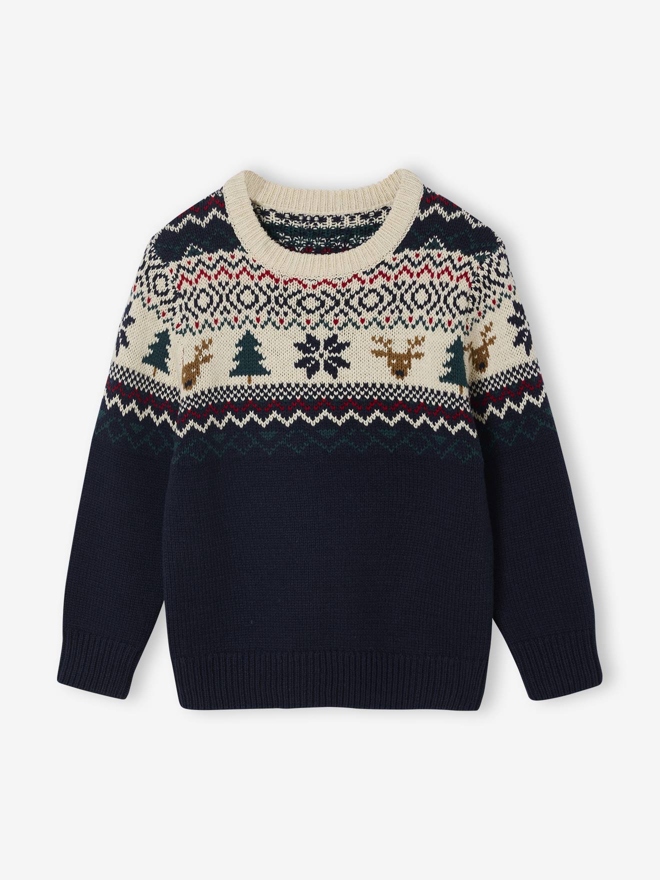 Pull nol jacquard garon marine 17 €