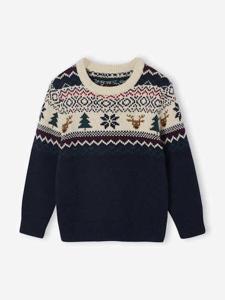 Pull 9-13 ans à rayures en coton blanc mélangé