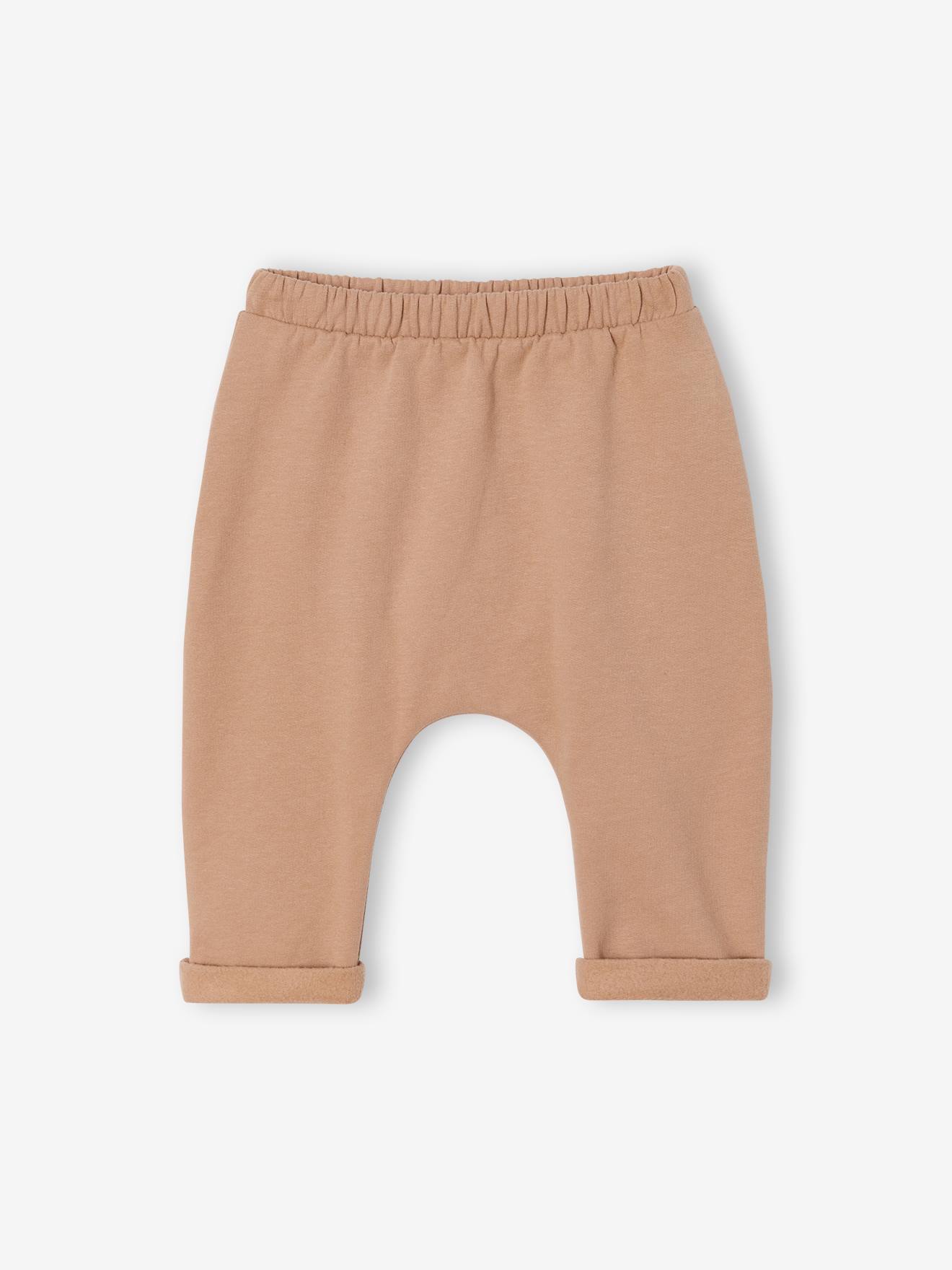 Pantalon naissance molleton imprimé camel