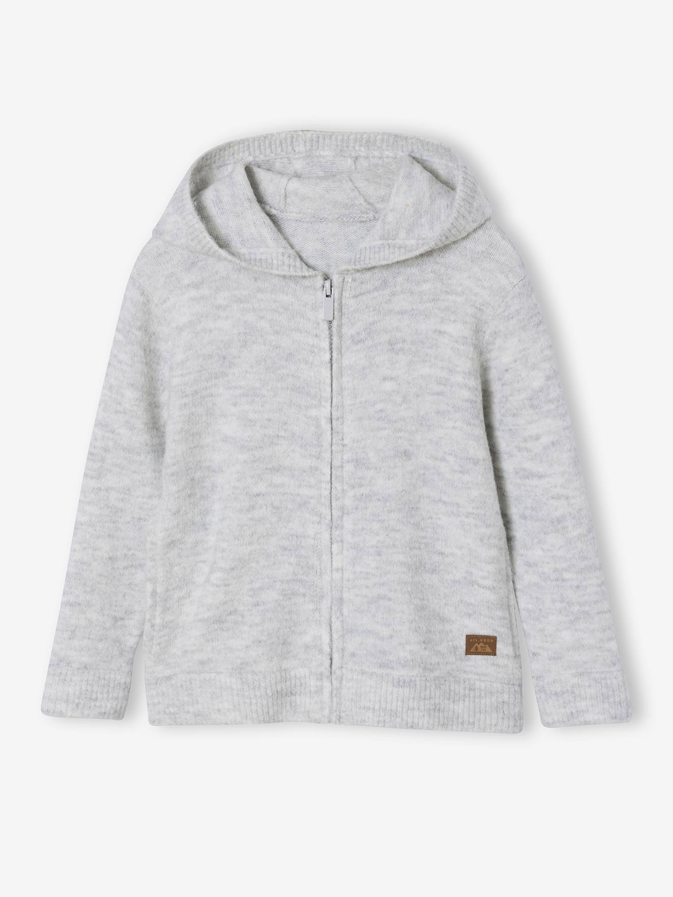Gilet zipp capuche garon gris chin 20 €