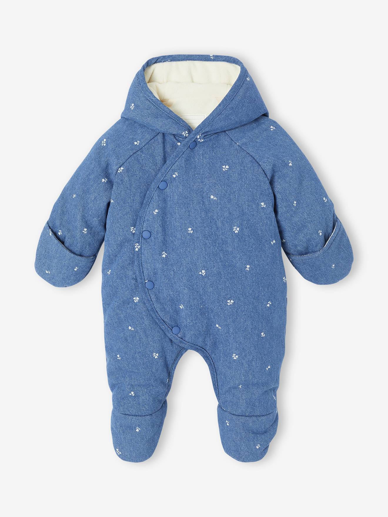 Combipilote naissance en denim imprimé stone (Vertbaudet) - Image 1