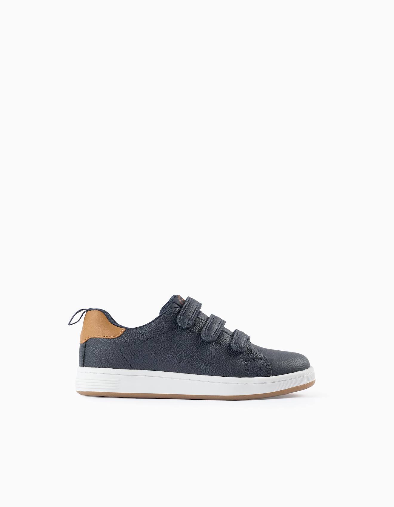 Baskets Avec Fermeture À Scratch Bleu Foncé