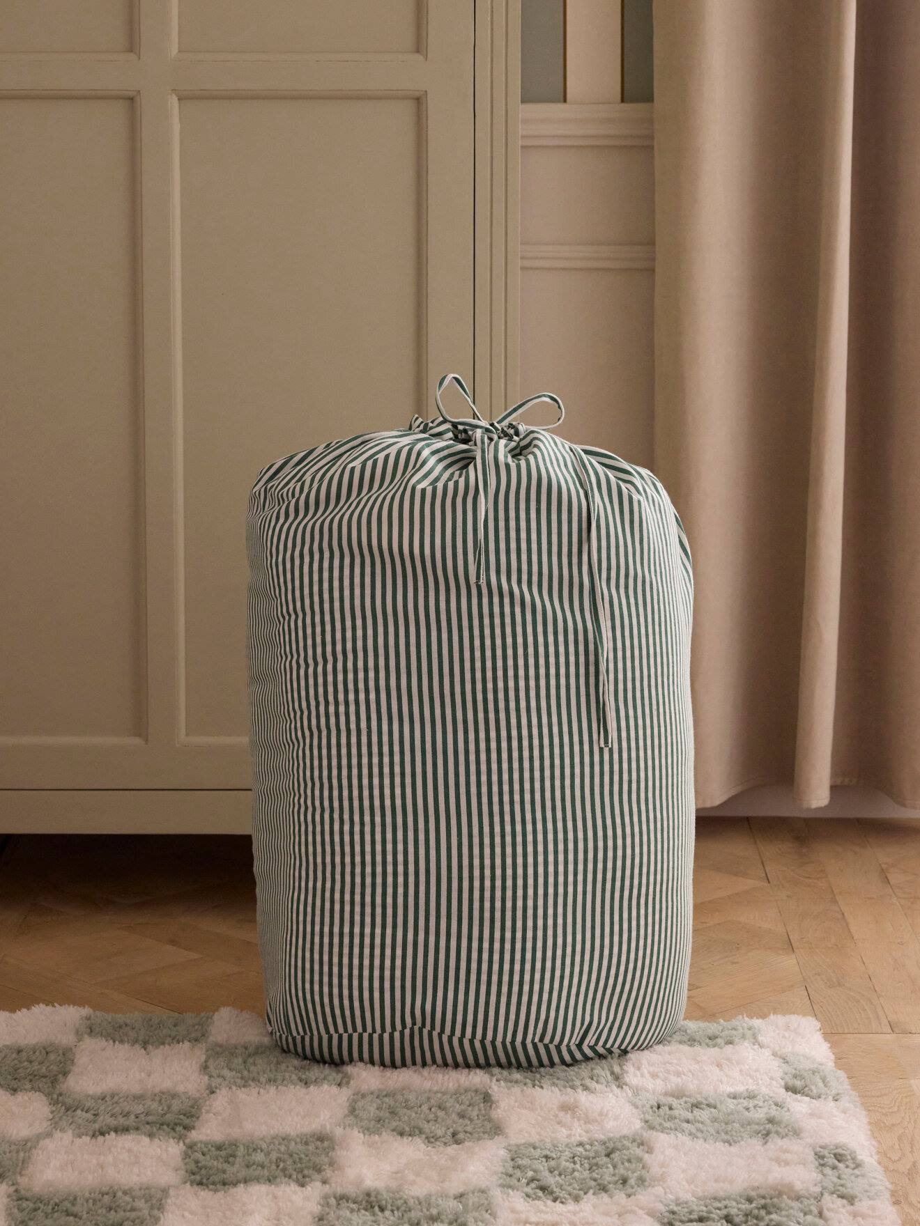 Matelas d'appoint esprit futon rayure verte