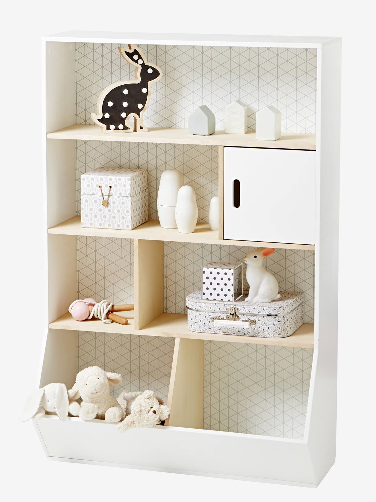 Etagère de rangement CIRCUS blanc/bois