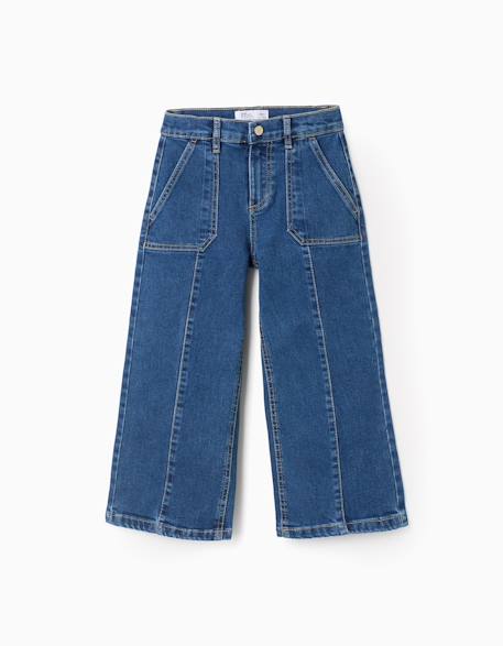 Fille-Jean wide leg avec coutures surélevées