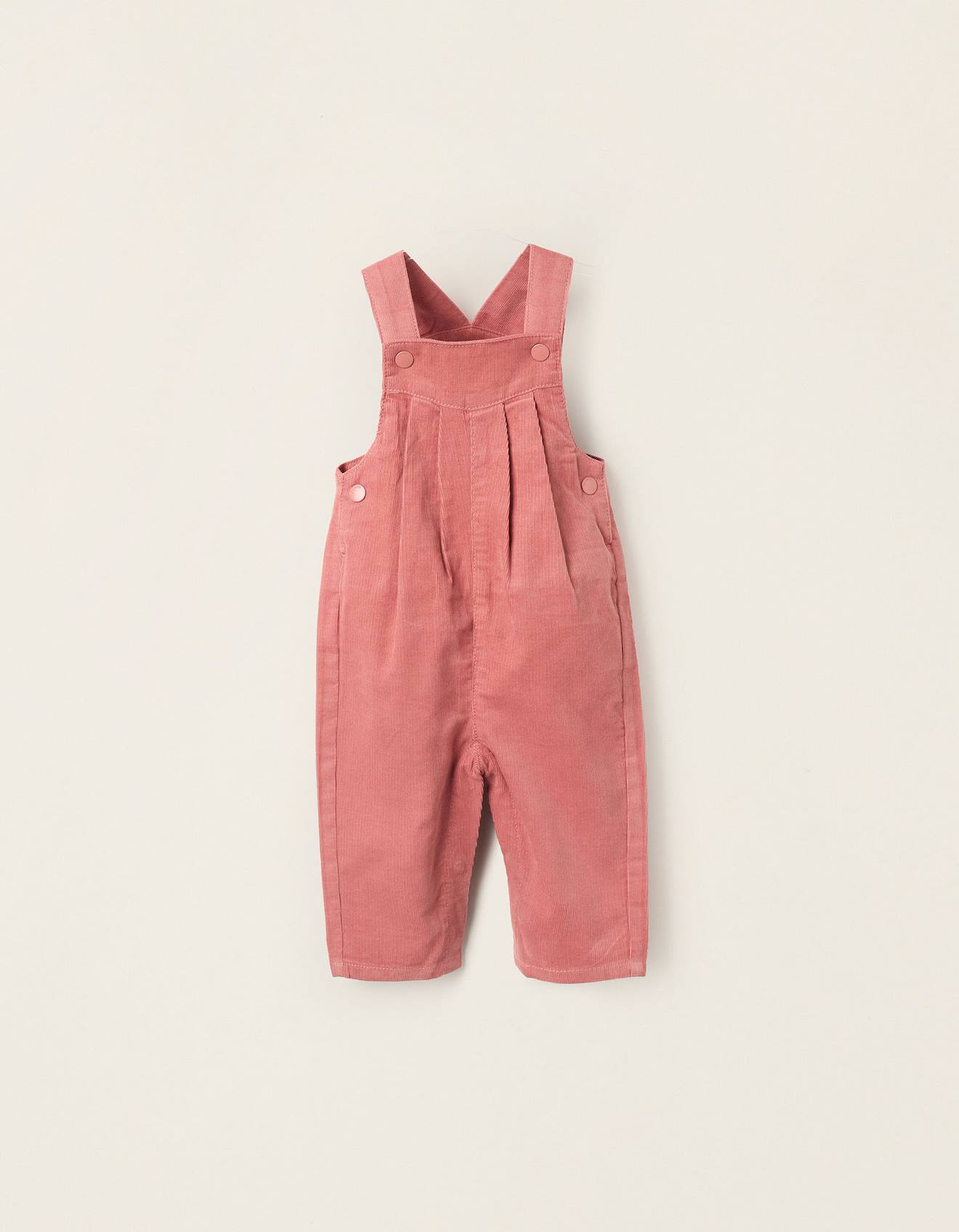 Salopette En Velours Côtelé Rose