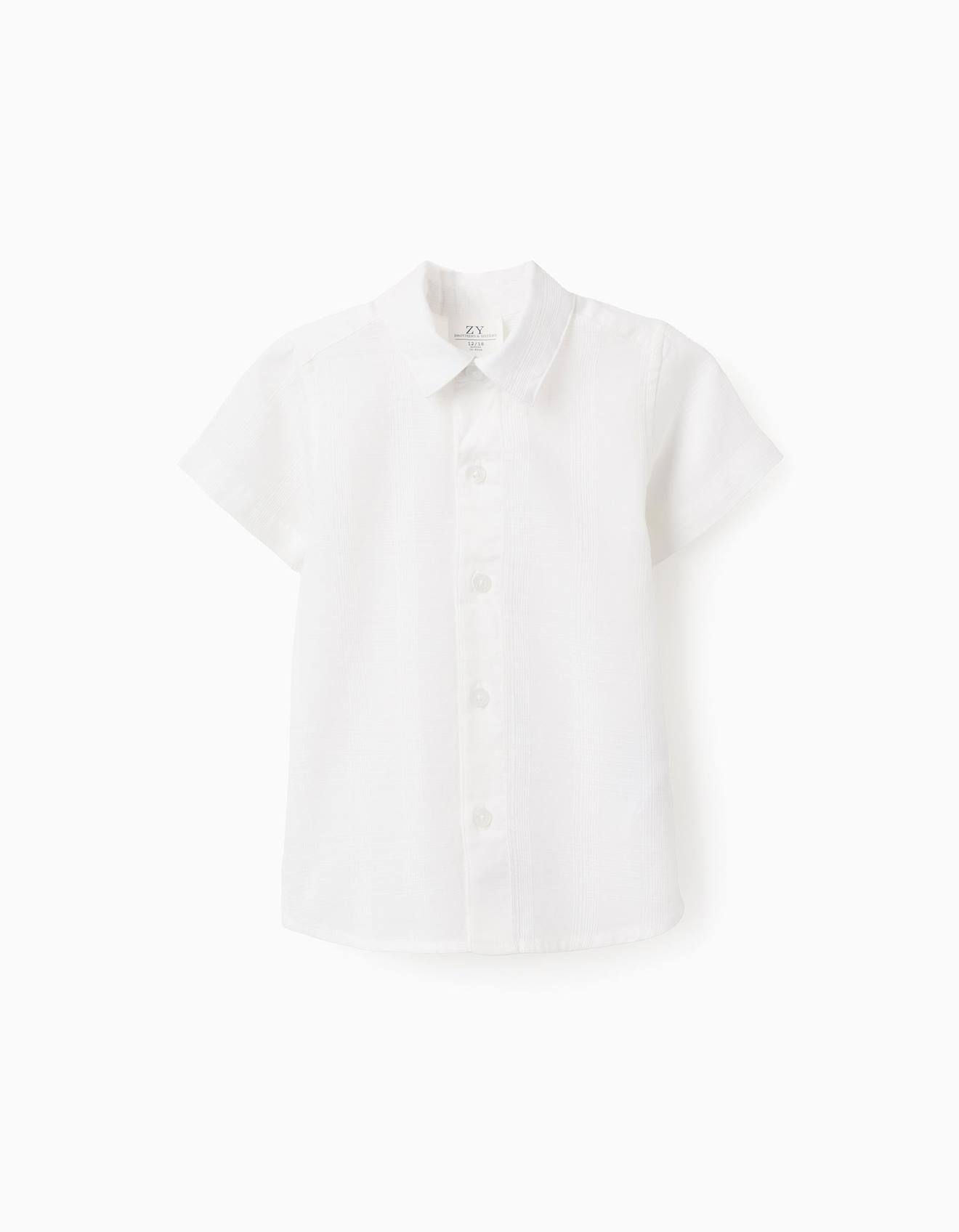 Chemise Texturée À Manches Courtes Brothers & Sisters Blanc