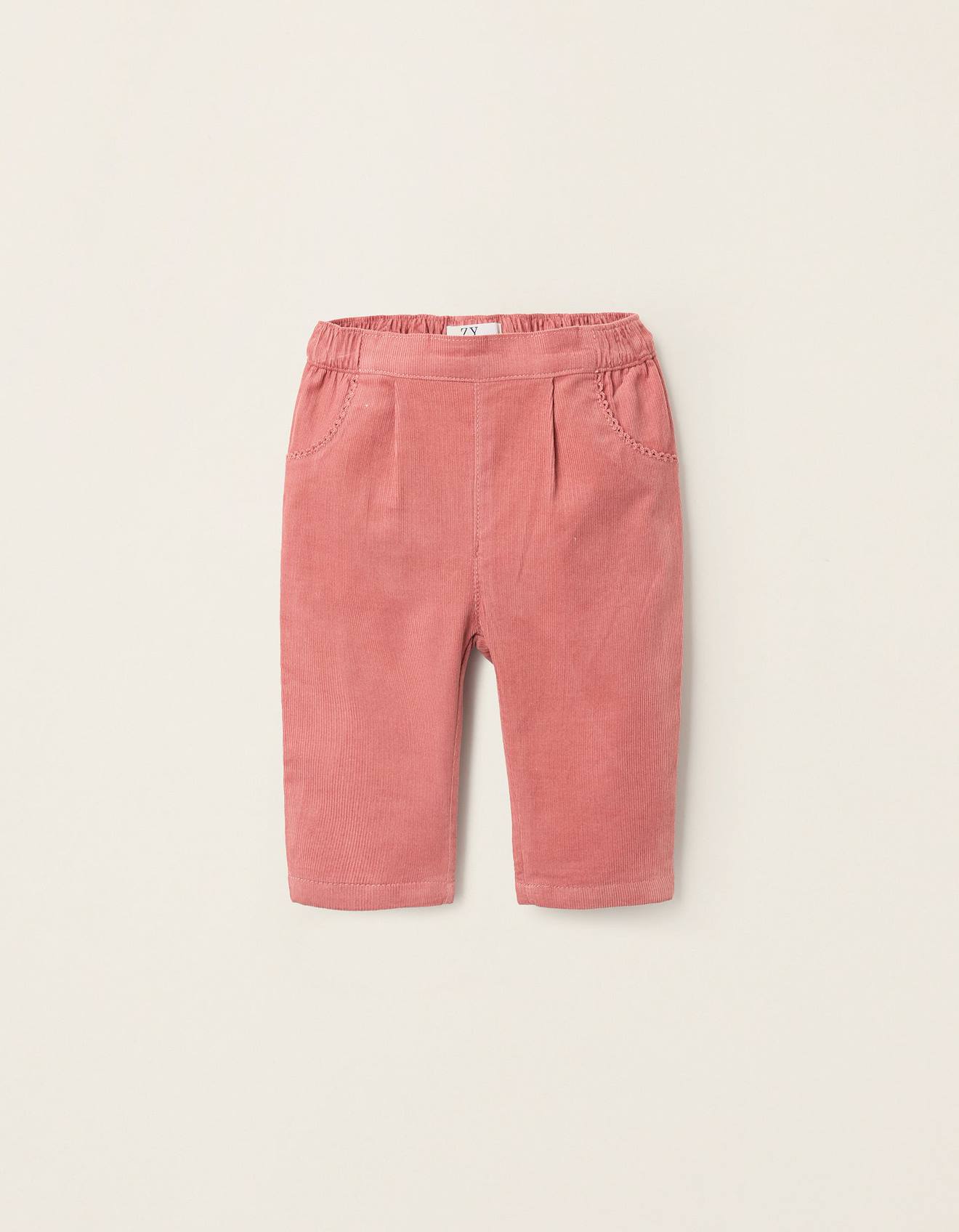 Pantalon En Velours Côtelé Rose
