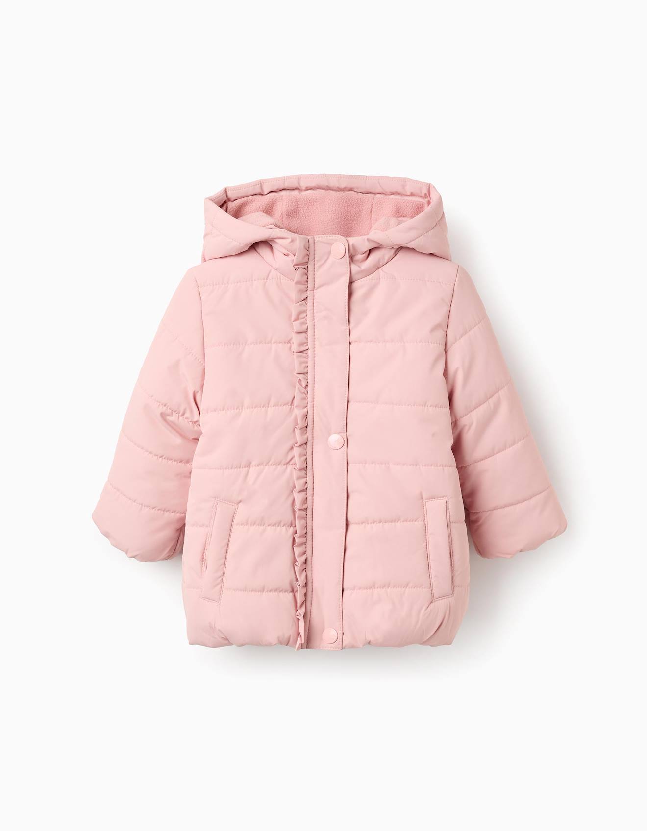 Doudoune Avec Capuche Et Doublure Polaire Rose