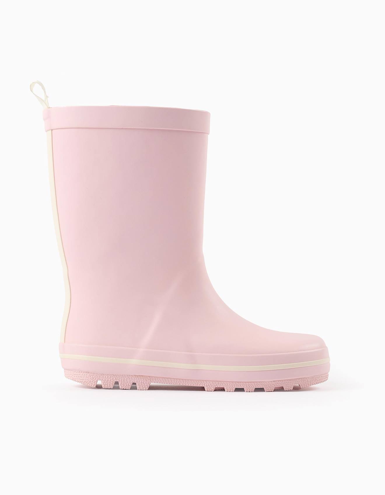 Bottes De Pluie Avec Rayures Contrastées Rose Clair