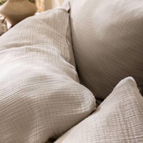 Parure de lit unie en coton, gaze de coton Blanc+Bleu horizon+Caramel+Chocolat+Lichen+Naturel+Terre cuite 31 - vertbaudet enfant 