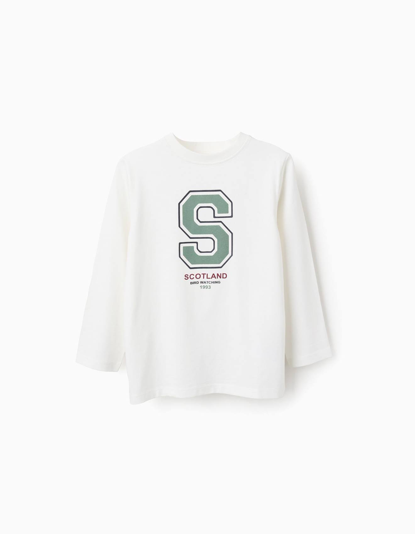 T-shirt À Manches Longues En Coton Blanc