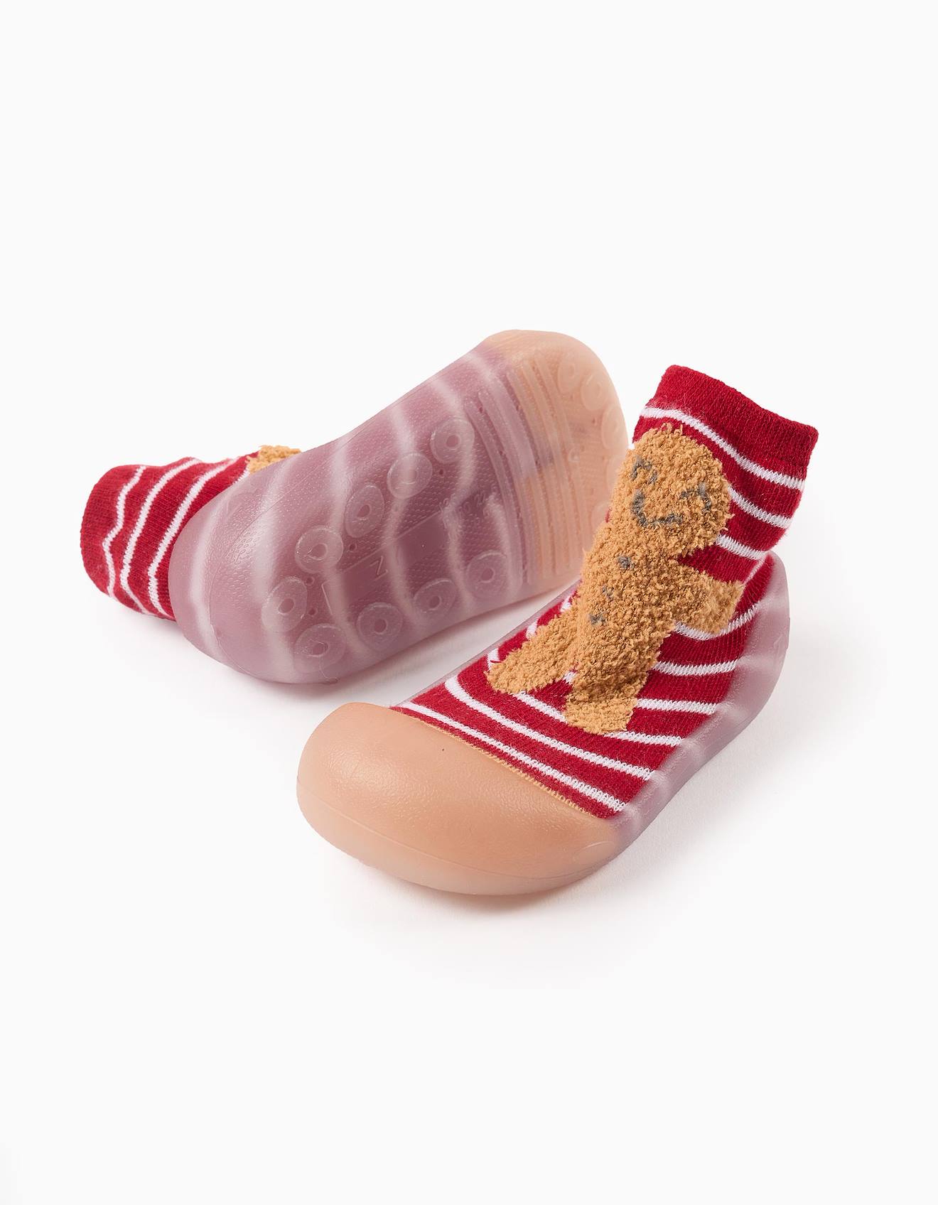 Chaussettes-chaussons Gingerbread Man Rouge
