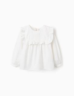 Chemisier en coton avec volants et broderies  - vertbaudet enfant