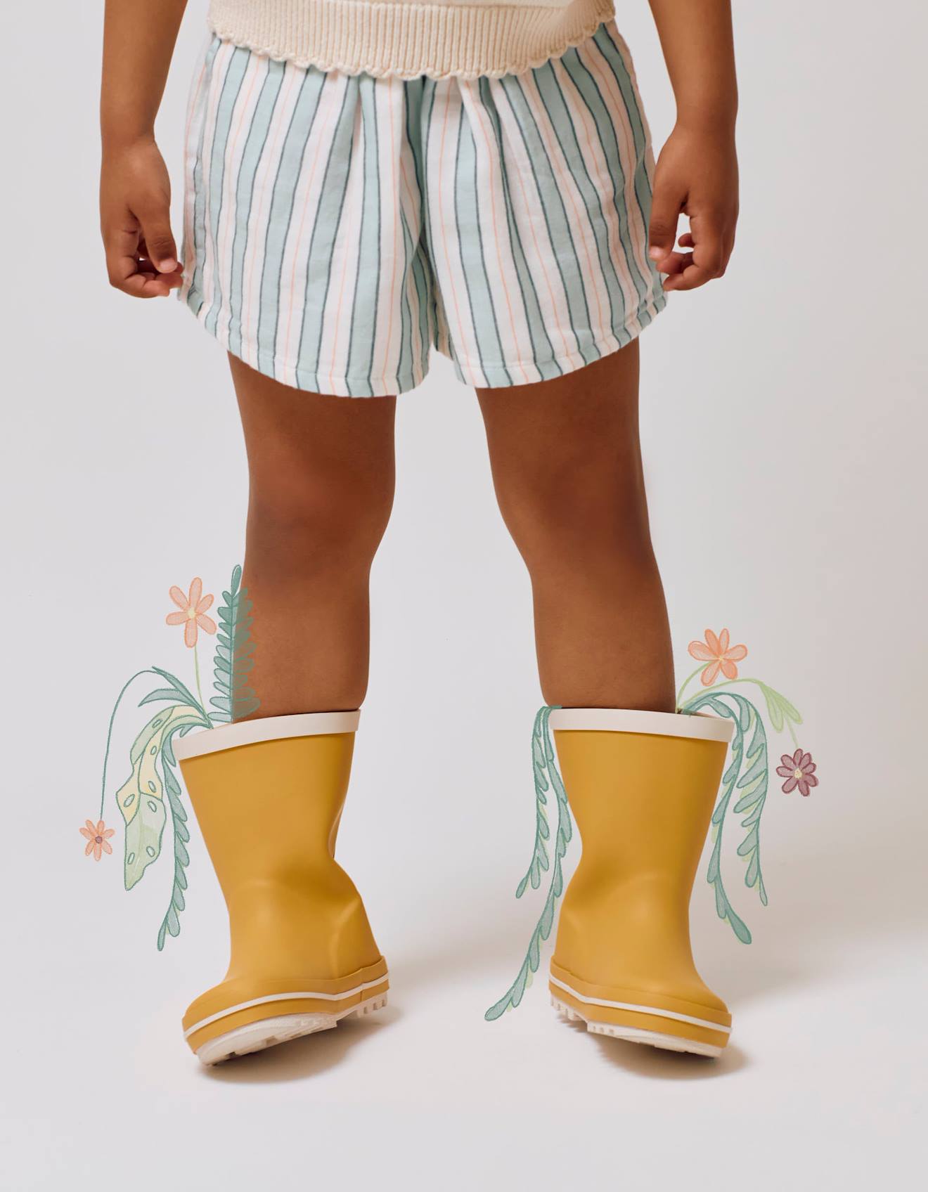 Short En Coton À Rayures Brothers & Sisters Vert Foncé